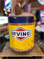 Vintage Irving Metal 5 Gallon Can