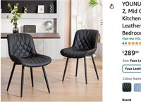 YOUNUOKE Black Dining Chairs Set of 2