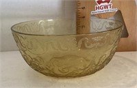 Amber Depression glass bowl