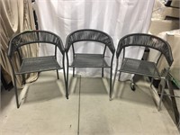 3 Turtuga Dark Grey Wicker Patio Chairs