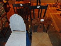 4 assorted wooden chairs
