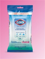 LOT OF 12 Clorox® ON-THE-GO™ Disinfecting Wipes 30