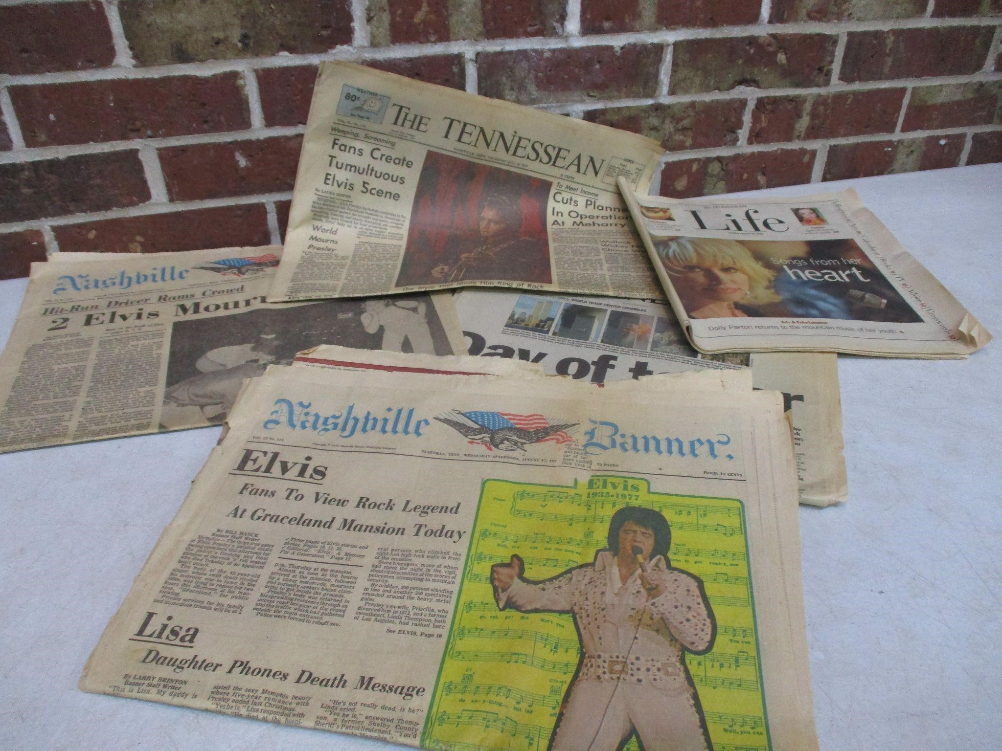 Lot of 1977 Newspapers - Elvis & More
