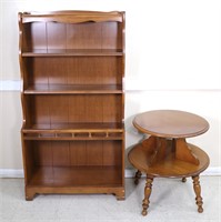 Maple End Table + Bookshelf