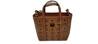 Cognac Rough Leather Small Tote Bag