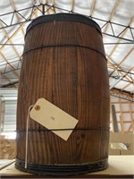 Wood barrel approx 18” tall