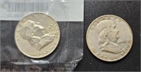 1951 & 1958 -D Franklin Half Dollars