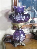 Amethyst Glass Table Lamp With Lighted Base