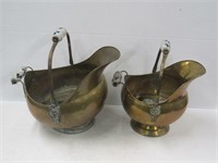 2 Brass Coal Scuttles