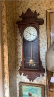 Antique "E.N. Welch" Easlake Walnut Calendar Clock