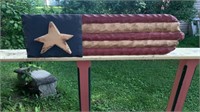 Carved & Painted Wooden American Flag Theme Sign