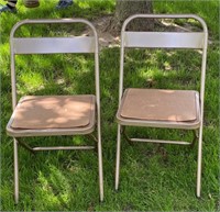 2 Folding Card Table Chairs