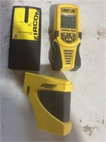 Stud sensor, rolling measuring tape & laser level