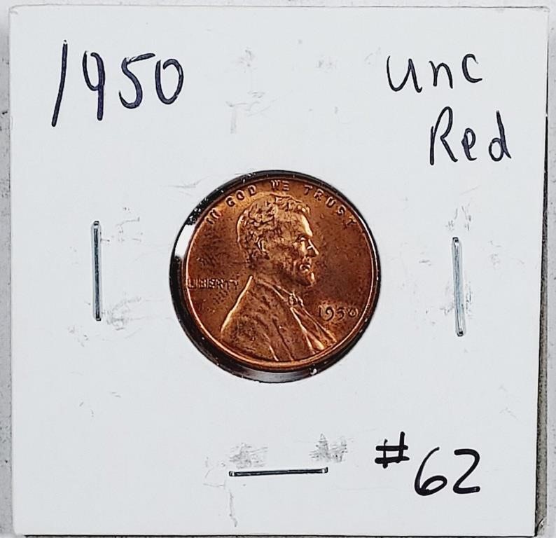 1950  Lincoln Cent   Unc Red