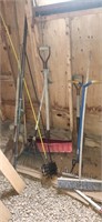 Lot of shovels rakes garden tools