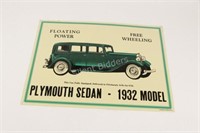 Reproduction Plymouth Sedan 1932 Model Sign