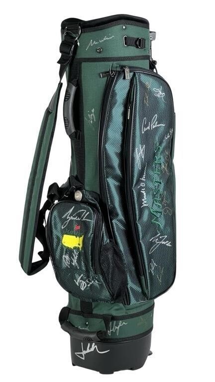 Masters Golf Bag Signed by 20 Golf Legends