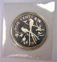 BELIZE: 1974 Silver 5 Cents Proof PR
