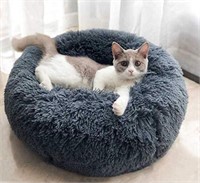 BODISEINT Modern Soft Plush Round Pet Bed 20x8”