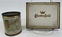 2 Chesterfield Tins - 1 Round 50 Cigarettes Empty