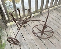 Rustic Wrought Iron Tricycle Planter