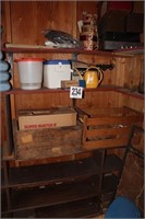 Back left Corner of storage shed (Antique crates,