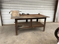 Metal work table, contents on top NOT included