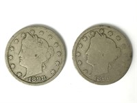 1898, 1899 Mixed "V" Nickels