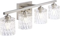 $75 4 Light Modern Crystal Glass Bath Light