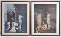 2pc Paul Peels 'After Bath / Tired Model' Prints