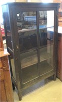 Antique Glass Front Single Door Cabinet