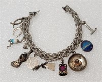 Charm Bracelet Sterling Silver 7in