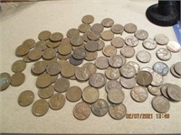 Lot of Wheat Pennies-1940-1950's-88 ct.