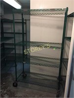 4 Tier Epoxy Coated Mobile Metro Rack