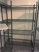 4 Tier Epoxy Coated Mobile Metro Rack