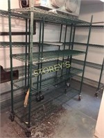 4 Tier Epoxy Coated Mobile Metro Rack