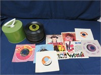 Vintage Disc Go Case and 45 Record Lp Collection