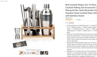 BYD Cocktail Shaker Set 14 Piece Cocktail Making