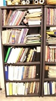 Plastic shelf w/ assorted sewing books