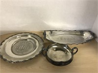 3 Pieces Victorian Silver Plate