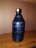 vintage pilgrims Hamilton bottle 10" tall