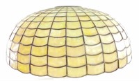 Antique Geometric Slag Glass Tile Lamp Shade