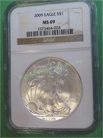 2009 MS 69 NGC US Silver Eagle