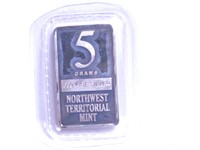 5 Gram .999 Fine Silver Bar