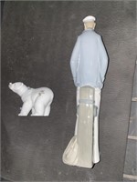 2 LLADRO ceramic figurines, tallest 13-in
