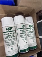 (3) Cans of FMT Layout Ink Blue