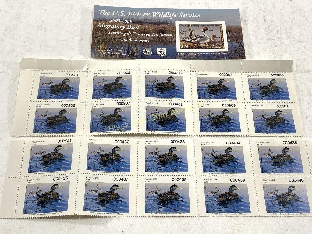 Stamps: 1995 by MO Conservation & 2008 Stamp