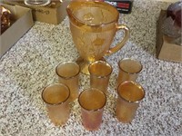 Carnival Water Glass and Pitcher Set
