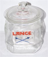 Vintage Lance cracker advertising jar with lid