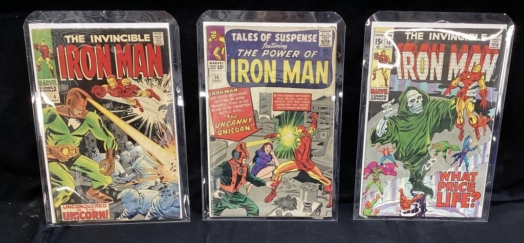 (3) MARVEL IRONMAN COMICS 1968 #4, 1969 #19 & #56